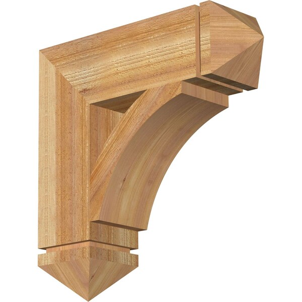 Ekena Millwork Thorton Arts & Crafts Rough Sawn Bracket, Western Red Cedar, 6"W x 22"D x 22"H BKT06X22X22THR03RWR - main
